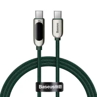 

                                    Baseus Display Fast Charging Type-C to Type-C 100W 1M Data Cable(Green)